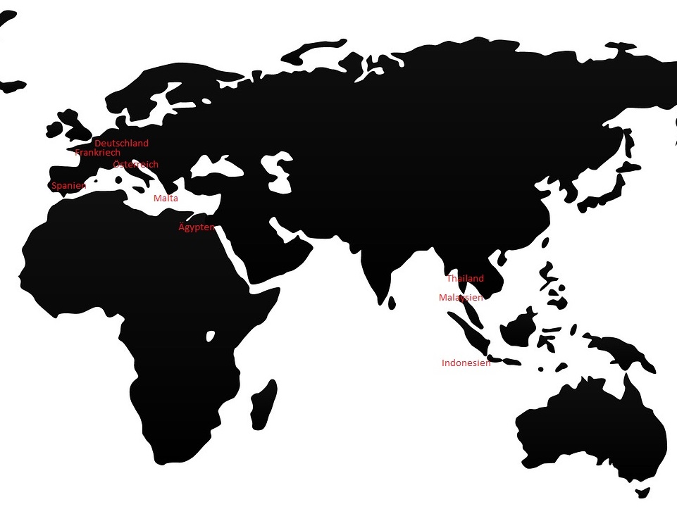 Besuchte Tauchspots &ouml;stliche Hemisph&auml;re